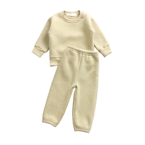 ชุดเสื้อผ้าเด็กขายส่งแบบหนา ชุดจั๊มสูทเด็กผู้หญิงผ้าฟลีซสีพื้น - Product Image 3