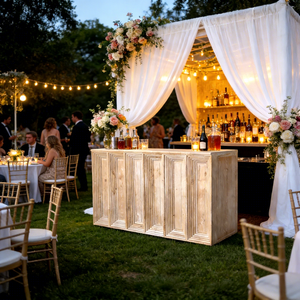 דלפק בר עתיק בהתאמה אישית, להשכרה מסחרית, עמיד, מעץ מלא, מגולף בעבודת יד, לאירועים וחתונות - Product Image 2