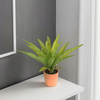 Fougère artificielle en pot de ciment de 55 cm - Plante décorative d'intérieur