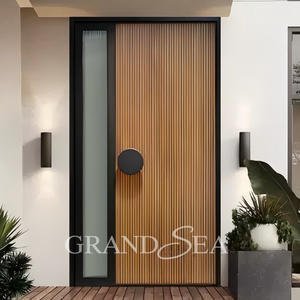 Australie poignées de porte modernes luxe extérieur simple feuille porte en bois acier simple fronts principaux portes conception pour <span class=keywords><strong>Villa</strong></span> - Product Image 2