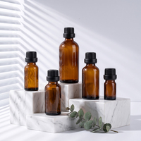 Flacon d'huile essentielle Boston 5ml/200ml en verre ambré OEM avec bouchon à vis