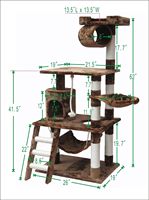 En gros Arbre à chat de luxe moderne et écologique, grande tour avec poteaux en sisal, design animalier en peluche, en bois et carton, 4+ niveaux