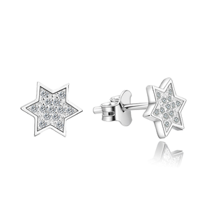 Boucles d'oreilles clous étoile en argent sterling 925 pour femme, petites, tendance, avec zircon brillant, idéales pour fiançailles, mariage ou cadeau d'anniversaire - Product Image 2