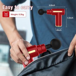 Massagepistool, Mini Massagepistool, 6 Snelheden, 4 Massagekoppen, 1800mAh Batterij, Type-C Opladen, Super Stil - Product Image 5