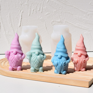 Moldes de Silicona para Velas 3D, Moldes de Silicona para Velas de Navidad con Diseño de Santa Claus y Duende, Decoración Invernal DIY, Molde para Velas - Product Image 3