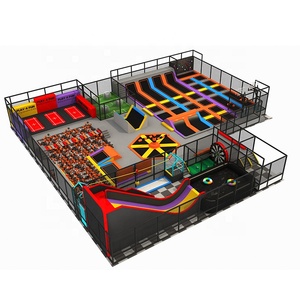 Juego de baloncesto con certificado TUV ASTM ISO90001 parque de atracciones para saltar, parque de atracciones para interiores, trampolín con tobogán colorido - Product Image 2