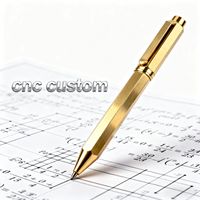 Services d'usinage CNC, stylo Boutiq, matériel hexagonal, stylo en cuivre fait à la main, design personnalisé, stylo cylindrique hexagonal en laiton