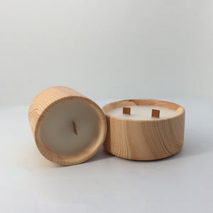 Portavelas de cerámica de grano de madera de nuevo diseño TC57, tarro de porcelana perfumada, múltiples mechas para decoración del hogar para un uso cortés - Product Image 2