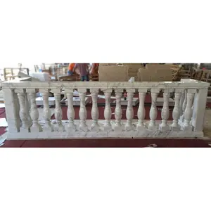 Balustrade SHIHUI Natural Stone Balcony Balustrade Railing Handrails Cheap Modern Carved Guangxi White Balustrade Marble
