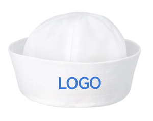 Verstellbare Marineblau Gestreifte Matrosenmütze Maßgefertigte Matrosenmütze Lässiges Party-Accessoire im Charakterstil Kapitänsmütze Passgenau - Product Image 1