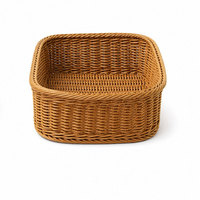 Cesto Portaoggetti in Rattan PP Intrecciato per Soggiorno e Hotel, Vassoio Organizzatore per Forniture Ospiti, Sostenibile e dal Design Moderno e Semplice