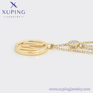 X000919747 Joyería XUPING Venta al por Mayor Lotes Bañados en Color Oro de 14K Collares de Letras de Joyería Fina de Moda - Product Image 3