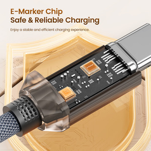 Câble de <span class=keywords><strong>charge</strong></span> rapide Toocki 100W 1,2 m avec LED, tressé en nylon, <span class=keywords><strong>multi</strong></span>-<span class=keywords><strong>USB</strong></span>, <span class=keywords><strong>charge</strong></span> rapide 6A Type C pour écouteurs - Product Image 2