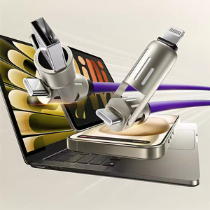 2m 1 m 1.5m SạC Nhanh Loại C <span class=keywords><strong>USB</strong></span>-A <span class=keywords><strong>USB</strong></span>-C PD 4-in-1 đa sạc cáp dẫn chảy ánh sáng cho Iphone cho Samsung cổ - Product Image 5