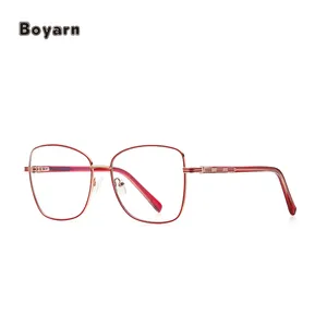 Boyarn Student Spectacles Insert Cp Core Legs Supplier Eyeglasses Metal Frame Anti Blue Light Glasses Lunette Anti Lumiere Bleu