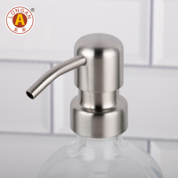 Pompe à savon, pompe à shampoing, pompe en métal, acier inoxydable 304 pour salle de bain et hôtel, restaurant et café