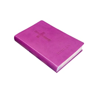 Mujeres Rosa rojo Popular alta calidad personalizado suave Pu cuero inglés <span class=keywords><strong>libros</strong></span> impresión NKJV diario Biblia - Product Image 1
