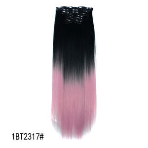 Extensions de <span class=keywords><strong>cheveux</strong></span> dégradées de couleur européennes et américaines 16 Card <span class=keywords><strong>Clip</strong></span> Hair 6 pièces - Product Image 3
