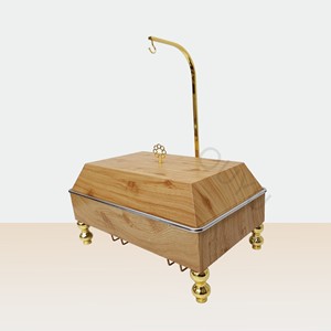 Calentador de Alimentos de Acero Inoxidable Vintage de 9L de Alta Calidad para Fiestas de Boda, con Patrones de Madera, para Buffets de Hot Pot - Product Image 2