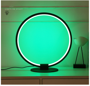 Кольцевые настольные лампы с регулируемой яркостью <span class=keywords><strong>RGB</strong></span>, современные красочные светодиодные прикроватные светильники для спальни, гостиной - Product Image 5