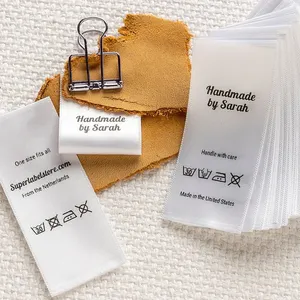 High Quality Damask Woven Bags Tags Copper Serial Number Clothing Garment Textile Labels With Logo Custom Woven Silk Label Patch