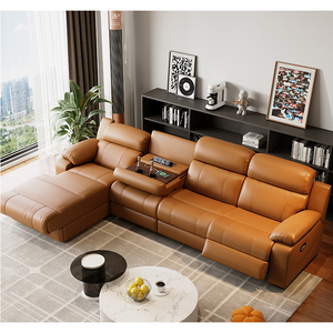 Bộ ghế sofa giường đa năng hiện đại, chất lượng cao, 3 chỗ ngồi, da thật, có chức năng ngả lưng điện, chân gỗ, mút xốp - Product Image 3
