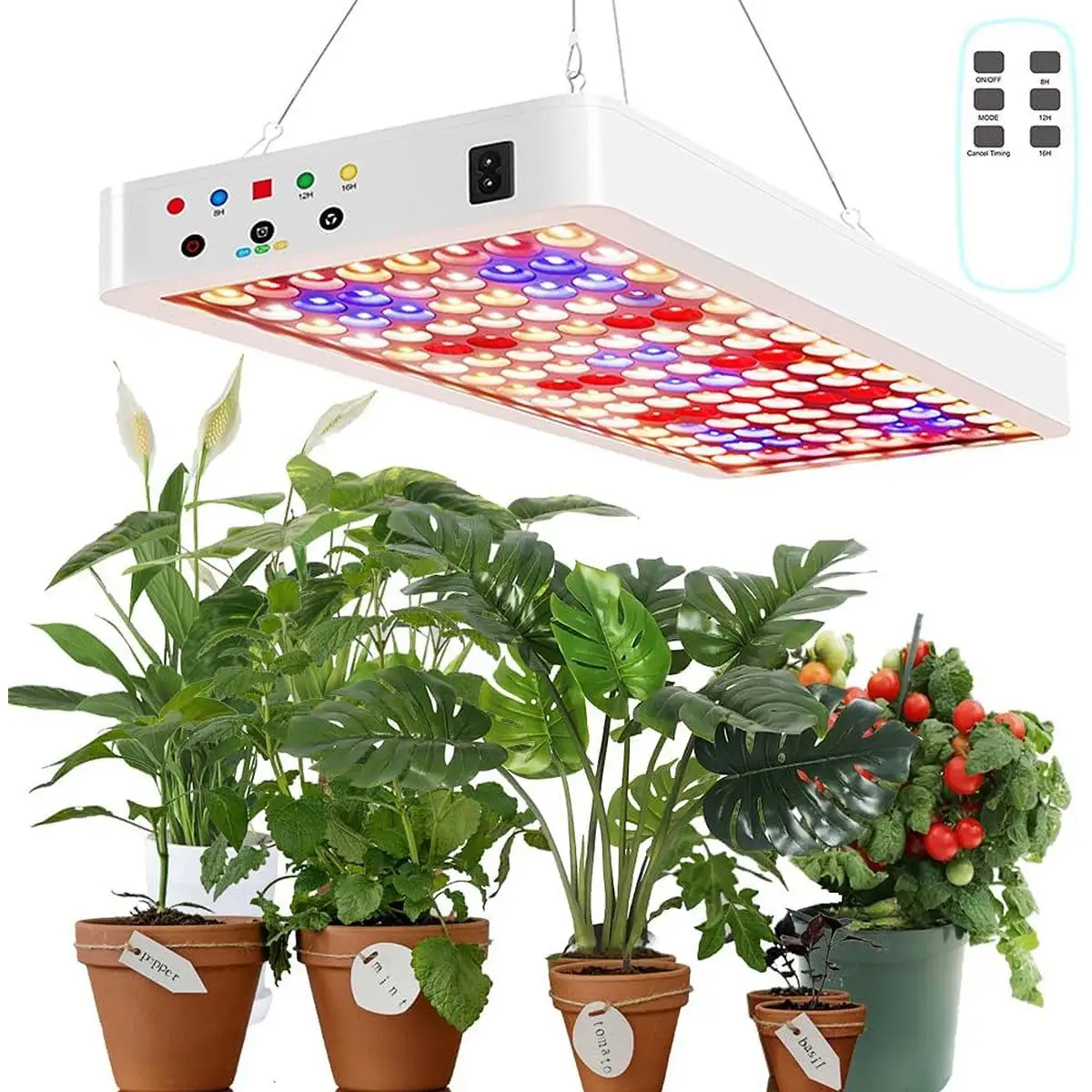 Lámpara para plantas DOPWII, luz para cultivo de plantas, espectro completo, luz para cultivo de escritorio con temporizador automático