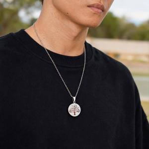 Collana <span class=keywords><strong>con</strong></span> Albero della Vita in Acciaio Inossidabile, Design Unisex, Personalizzabile <span class=keywords><strong>con</strong></span> Foto, Gioielli di Nicchia su Misura MGXL561 - Product Image 2