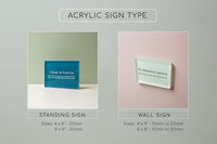 Panneau en acrylique personnalisé pour stand de marché, signalétique pour salon professionnel, plaque d'affichage pour bureau, clinique, hôtel, panneaux d'instructions muraux ou de table