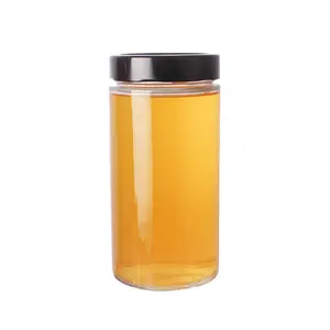 Wadah Makanan Jar Kaca Bening 4Oz 8Oz 12Oz 20Oz dengan Tutup Logam Dalam untuk Saus Selai Madu Acar