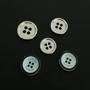 Factory Direct Sale Brass Round Hole Horn Buttons For Suit Shirt Sleeve Buttons Tailoring Use Mens Custom Metal Buttons