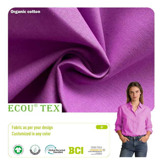 GOTS Certified Organic Cotton Jersey Fabric 130gsm Knitted Moisture Absorbent Eco Friendly Skin Friendly Wholesale