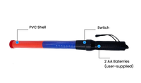 Bâton de signalisation LED rouge/vert, bâton de défense personnelle, haute qualité, étanche IP65, alimenté par batterie, lumière clignotante/constante pour avertissement routier