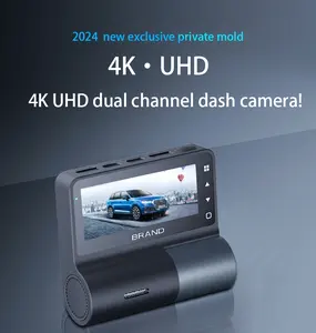 2024 새로운 디자인 대시 캠 4K 진정한 HDR 4K 소니 Starvis 2 센서 전면 및 후면 듀얼 대시 카메라 3.16 인치 IPS 화면