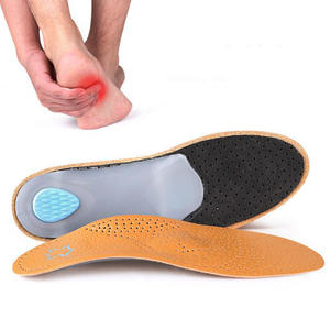 Semelles orthopédiques en cuir avec soutien de la voûte plantaire pour pieds plats – Coussinets de soin des pieds unisexe pour pieds plats - Product Image 2