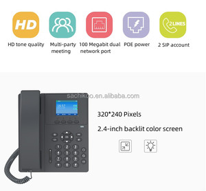 Télé<span class=keywords><strong>phone</strong></span> de bureau VoIP IP POE Sachikoo modèle S21 avec écran couleur de 2,4 pouces, 2 comptes SIP, identification de l'appelant, système d'exploitation <span class=keywords><strong>Windows</strong></span> - Product Image 6
