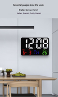 Jam Dinding Digital Layar Warna Terlaris, Layar Besar, Temperatur, Tanggal, Kalender LED, Multifungsi