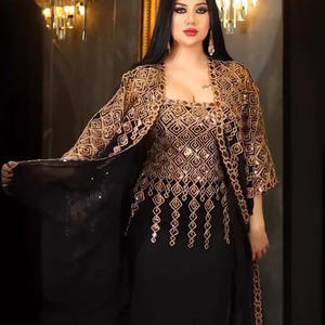 Abaya de Luxe Marocain Kaftan à Paillettes et Diamants Robe Musulmane <span class=keywords><strong>Africaine</strong></span> Tendance Caftan Robe de Soirée Boubou Robe Djellaba - Product Image 2