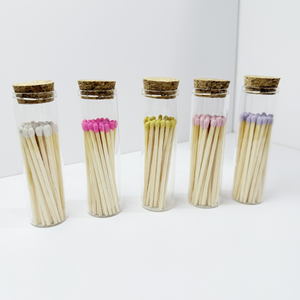 Botella de Vidrio con Tapón de Corcho Personalizado, Fósforos de Seguridad de Colores, Venta al por Mayor, Decoración para el Hogar, Portafósforos - Product Image 6