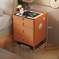 Table basse mini design moderne avec lumière LED, recharge sans fil, tiroir de refroidissement, meuble intelligent pour la maison, réfrigérateur de chevet