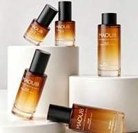 Botol Pompa Serum Lotion Kosmetik Kaca Silinder Warna Kustom Alas Tebal dengan Tutup Plastik Ulir, Stoples Krim Wajah Perawatan Kulit