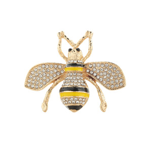 Fashion <b>Bee</b> Brooch Zinc Alloy Insect Shape Micro Insert Unisex <b>Gift</b> Accessory - Product Image 5