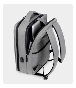 15.6" Large Waterproof Eco-Friendly Polyester Softback <b>Laptop</b> <b>Backpack</b> Arcuate Shoulder Strap Zipper Closure Business Style - Product Image 5
