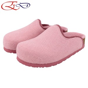 Best Selling Ladies' <b>Wool</b> Blend Felt Clogs Contrast Edge Style Slip On EVA Outsole Closed Toe Warm <b>Slippers</b> for Autumn Winter - Product Image 1