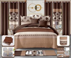 キングサイズ26点ベッドスプレッド、カーテン付き、フィットシーツセット、寝室セット、シーツ寝具セット26点、シャワーカーテン - Product Image 2