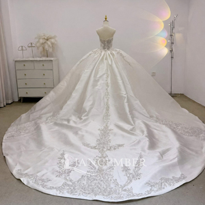 Lsjj162 Shoulder Sweetheart Crystal Beaded Floor-Length Appliques Ball Gown <b>Wedding</b> Baroque Embroidery Bridal Stock for - Product Image 5