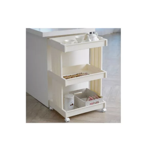 Manufacturers for Grocery Storage Plastic Tray Organize Cleaning Cart Rolling Cart Kitchen Storage Rack Trolley with 4 Wheels