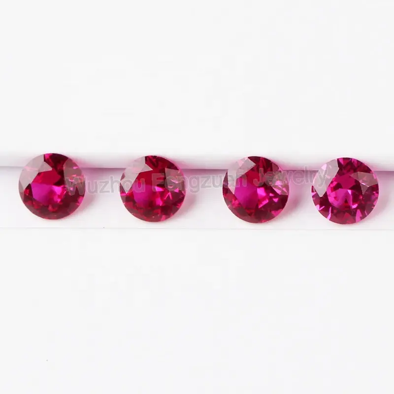 Hot Sale High Quality 8A Cubic Zirconia 3mm Round Brilliant Cut Loose Synthetic Corundum Ruby 5# Gemstone for jewelry Making