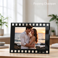 Bingkai Foto Kaca Hitam Vintage Model Strip Film, Bingkai Gambar Kaca Vertikal atau Horizontal untuk Pajangan Meja di Rumah atau Kantor