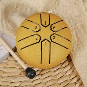 <span class=keywords><strong>Handpan</strong></span> en acier de tambour de langue d'acier léger de 3 pouces 6 notes avec des maillets faciles à <span class=keywords><strong>jouer</strong></span> pour le cadeau - Product Image 4